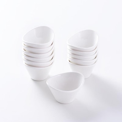 Ivory White MALACASA Ramekins,Porcelain Ramekins Condiment Cups Set of 12,Small Dipping Bowls for Baking and Serving,Dessert,Pudding,Souffle and Tomato Sauce