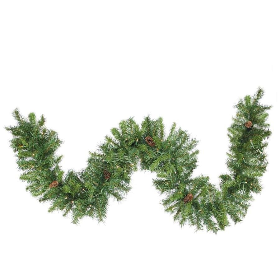 Northlight Indoor Pre-Lit 50-ft Pine Garland with White LED Lights in ...