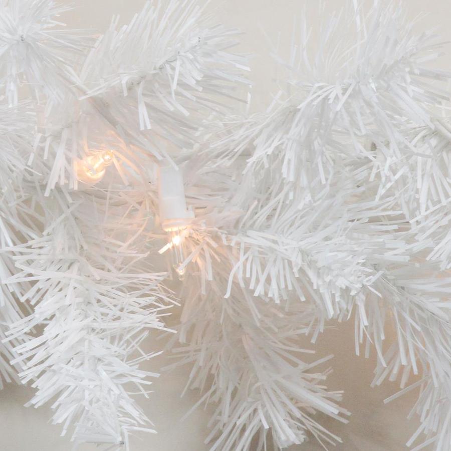 Northlight Indoor Pre-lit 50-ft Snow White Garland with White ...