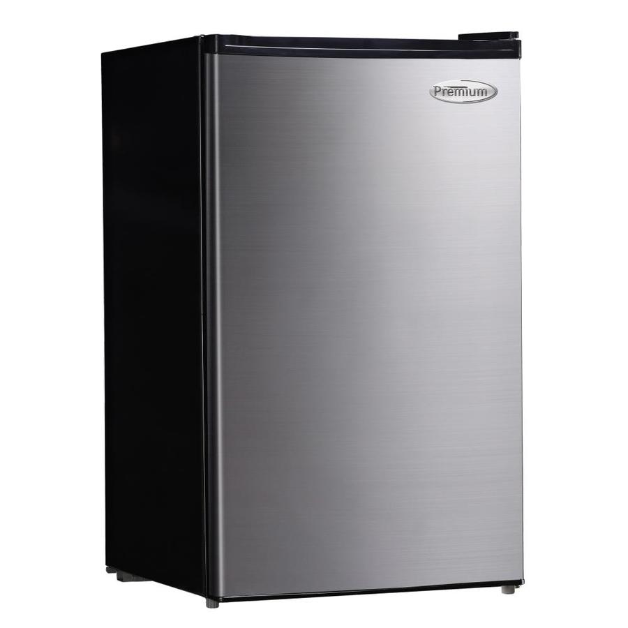 Premium Levella 4.4 cu Ft Mini Fridge in Black with Stainless Steel ...