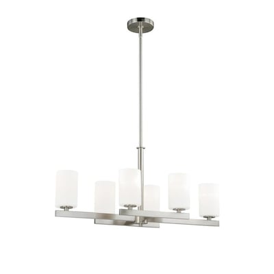 Cascadia Glendale 6-Light Satin Nickel Transitional Chandelier Cascadia Glendale 6-Light Satin Nickel Transitional Chandelier