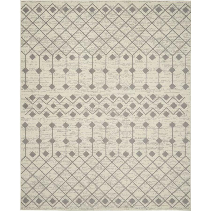 Nourison Grafix 8 x 10 Ivory/grey Abstract Area Rug in the Rugs