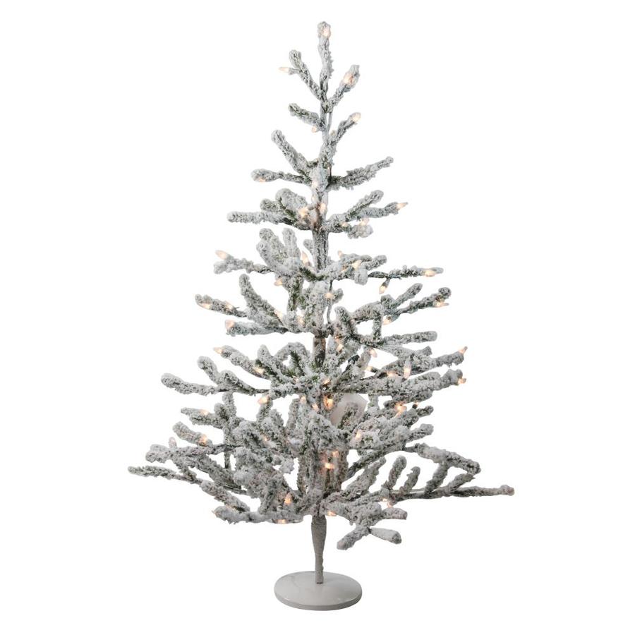 Northlight 3 Ft Alpine Pre Lit Twig Flocked White Artificial Christmas Tree With 100 Constant