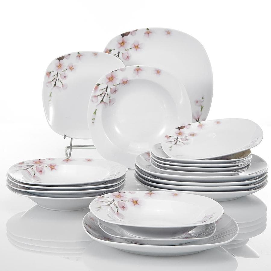 VEWEET 18-Piece White Dinnerware in the Dinnerware department at Lowes.com