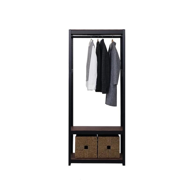 Best Home Fashion Kepsuul Clothing Rack + 1 Shelf Customizable Modular ...