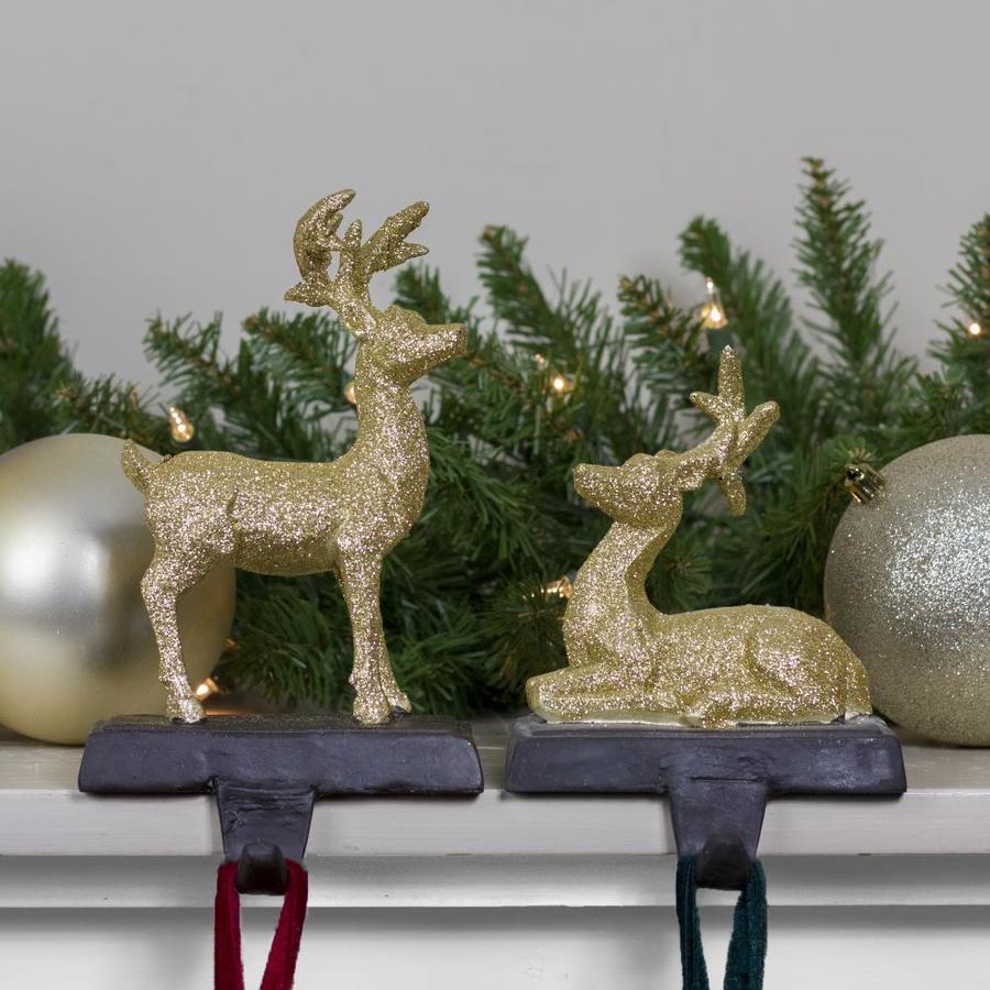 Northlight Set of 2 Gold Reindeer Glittered Christmas Stocking Holders ...