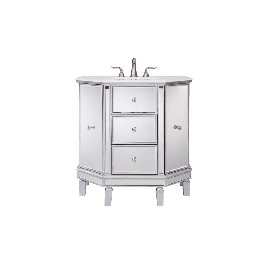 Elegant Decor First Impressions 35 In Clear Undermount Single Sink Bathroom Vanity With White And Brown Vein Marble Top In The Bathroom Vanities With Tops Department At Lowes Com