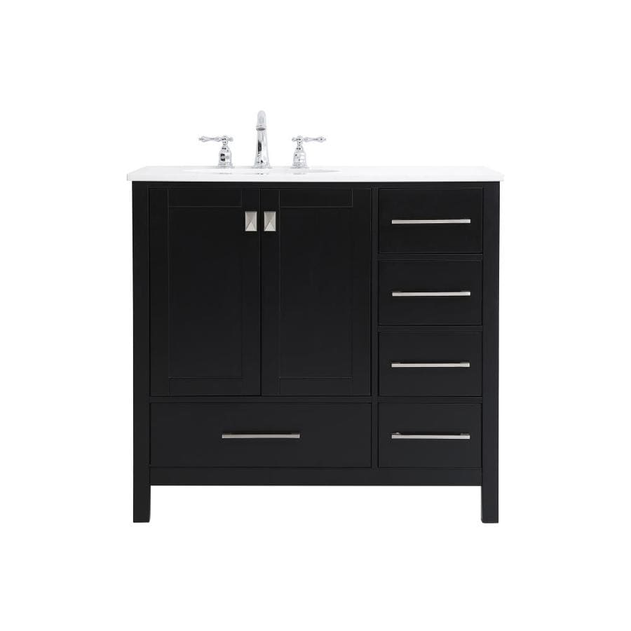 Elegant Decor First Impressions 36-in Black Undermount Single Sink ...