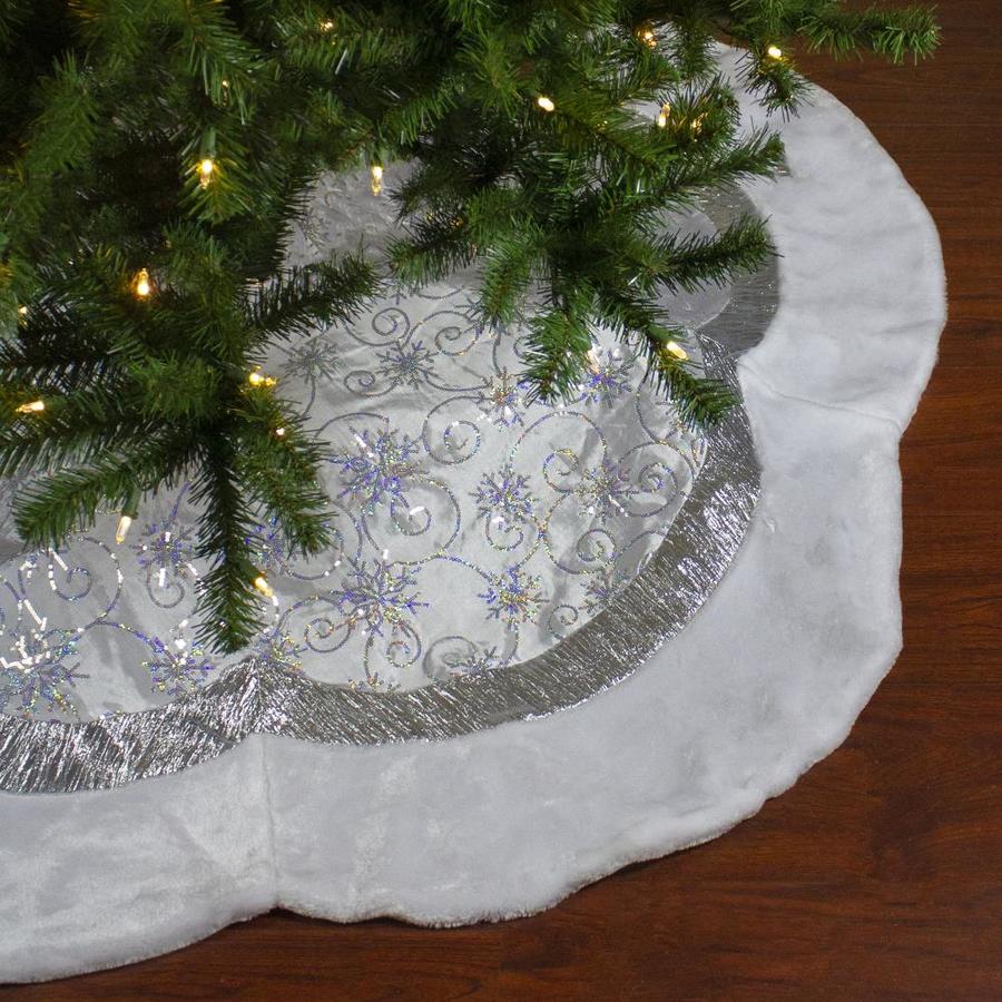 Northlight 60-in Iridescent Sequined White and Silver Christmas Tree ...