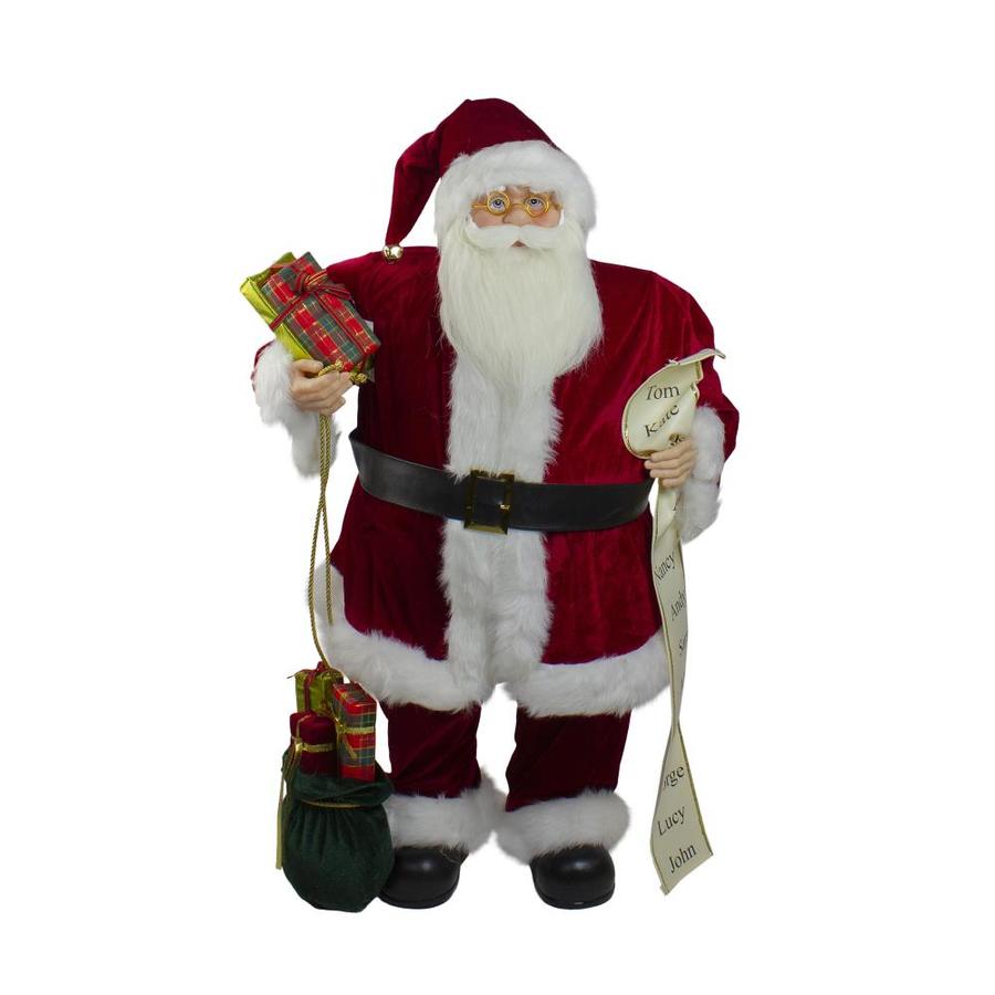 Northlight 32 In Red Traditional Santa Claus Christmas Figure With Naughty Nice List And Gift Bag In The Novelty Christmas Decorations Department At Lowes Com