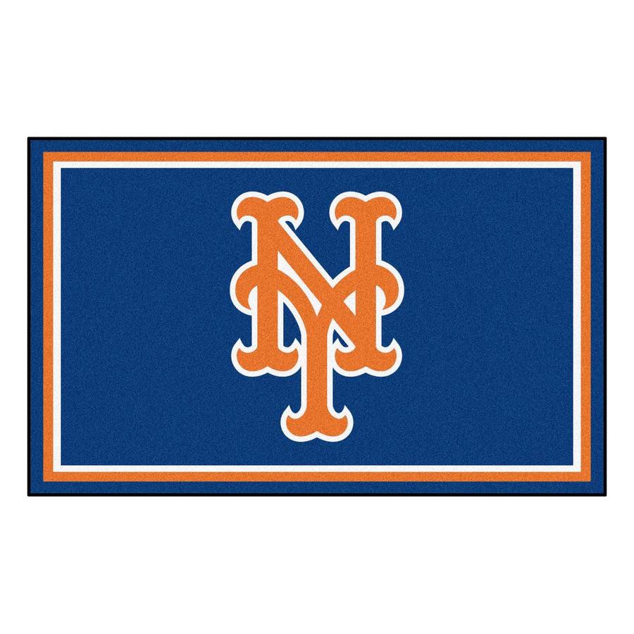FANMATS New York Mets MLB 4x6 Rug 4 x 6 Blue Indoor Solid Sports Area Rug in the Rugs department