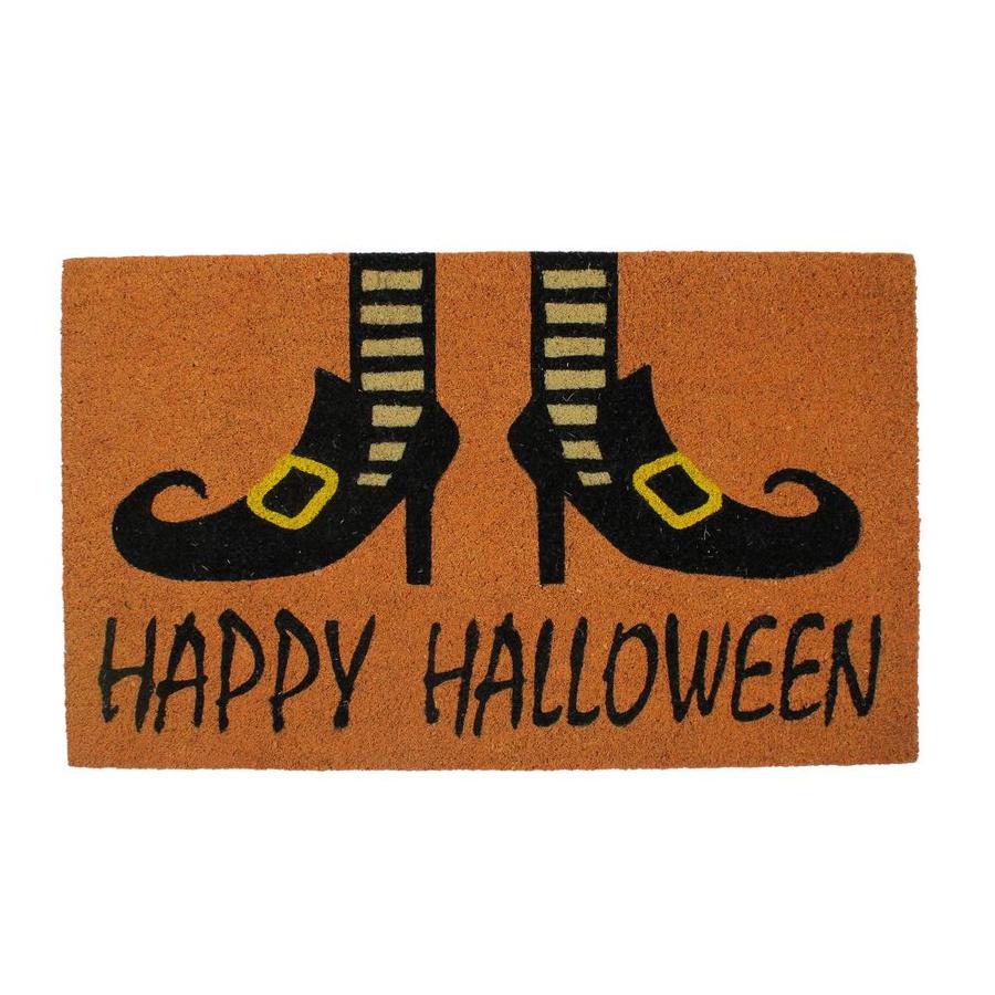Northlight Happy Halloween and Wicked Witch Shoes Door Mat 18-in x 30 ...