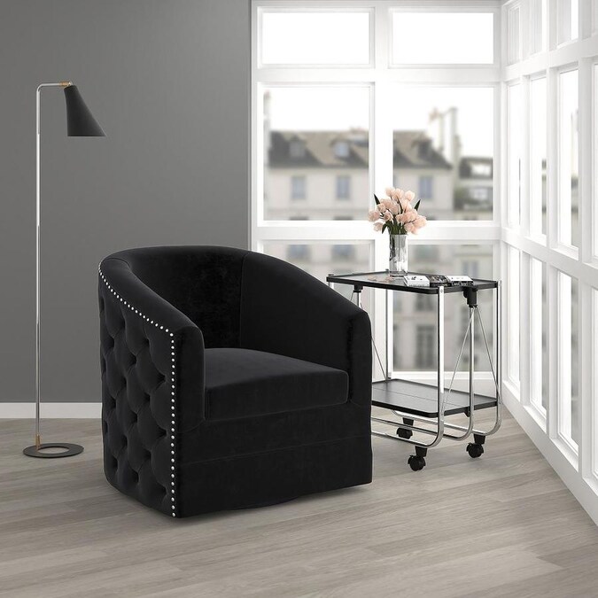 Worldwide Homefurnishings Modern Black Velvet Accent Chair