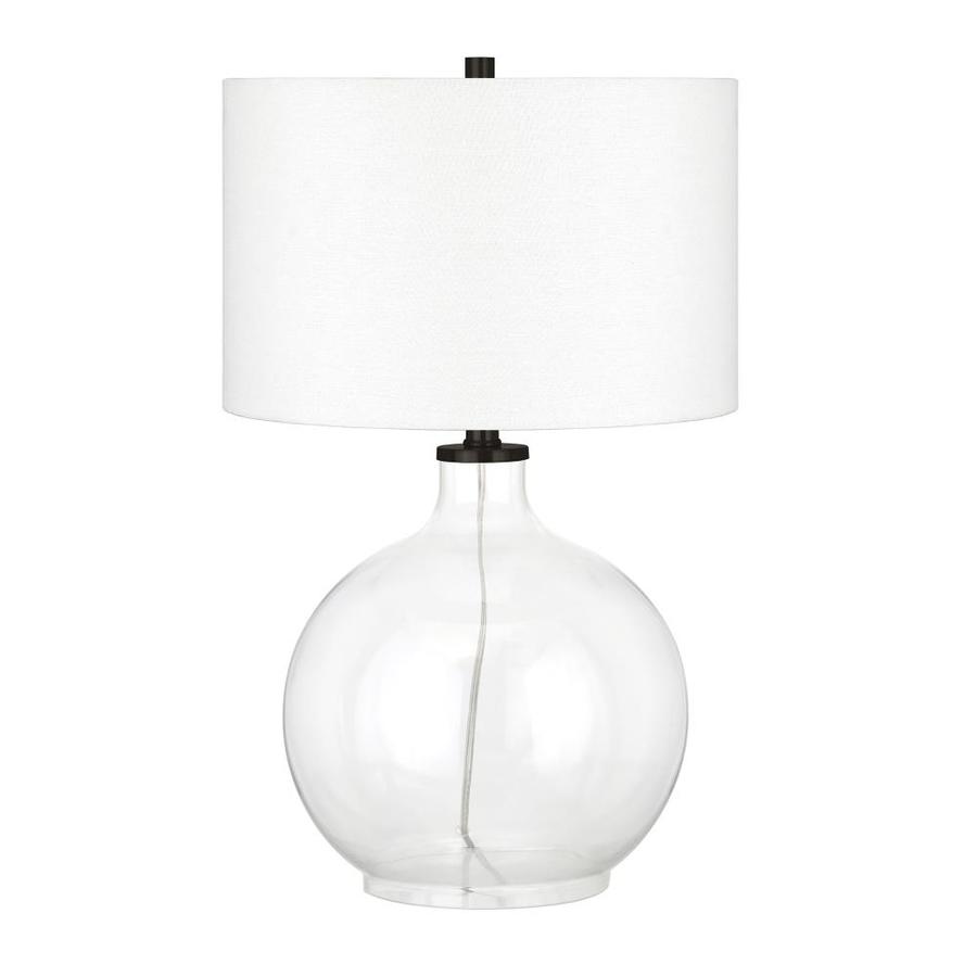 Hailey Home Laelia 24 75 In Blackened Bronse Led Table Lamp With Fabric Shade In The Table Lamps Department At Lowes Com