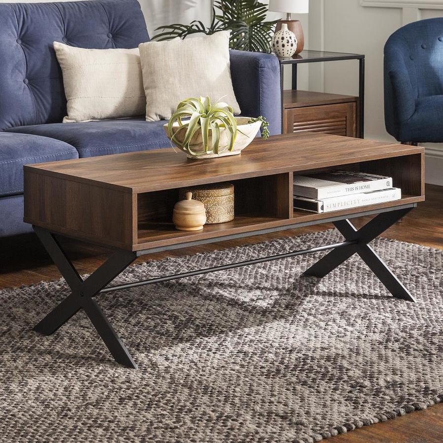 Walker Edison Dark Walnut Coffee Table in the Coffee Tables department ...