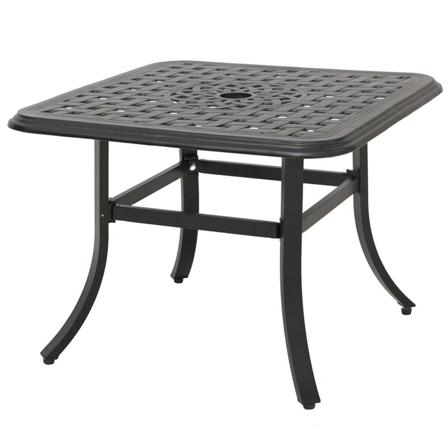 Black Rectangle Patio Table With Umbrella Hole 