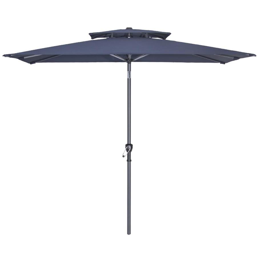 Escada Designs 10 Ft Rectangular Navy Blue With Aluminum Frame No Tilt Market Patio Umbrella And Base In The Patio Umbrellas Department At Lowes Com