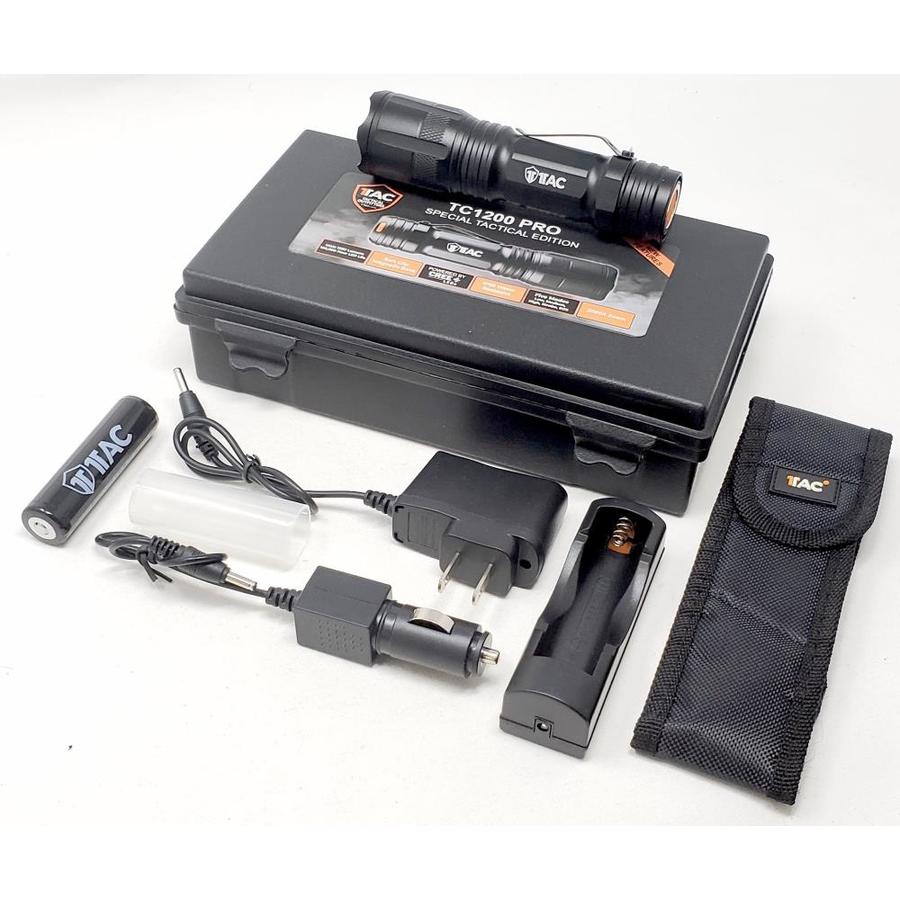 1TAC TC1200 pro tactical kit 1200-Lumen LED Rechargeable Flashlight ...