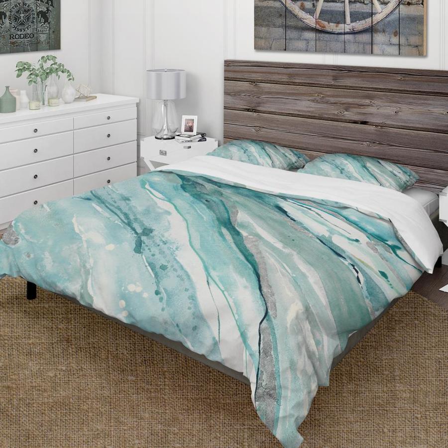Designart 3 Piece Blue Twin Duvet Cover Set In The Bedding Sets Department At Lowes Com