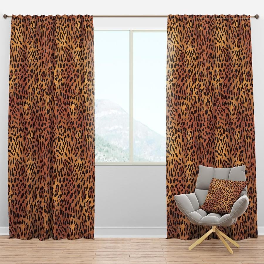 Designart Designart 'Leopard Fur Safari III' Mid-Century Modern Curtain ...