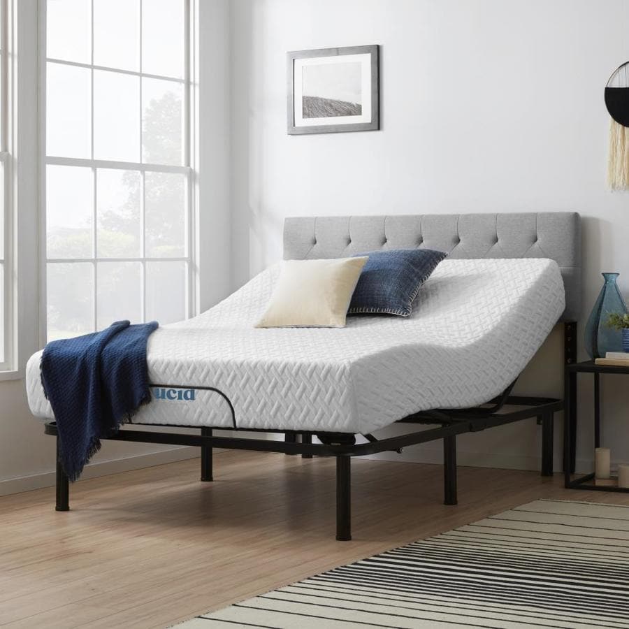 LUCID Comfort Collection 10-in Adjustable Queen Memory Foam Mattress in ...