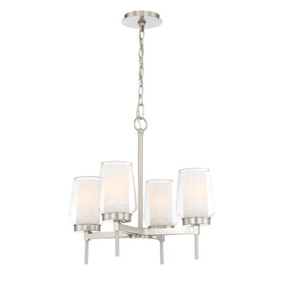 Eurofase Manchester 4-Light Satin Nickel Transitional Chandelier Eurofase Manchester 4-Light Satin Nickel Transitional Chandelier
