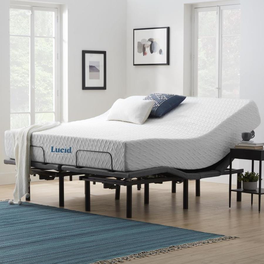 LUCID Comfort Collection 12-in Firm Adjustable King Memory Foam ...