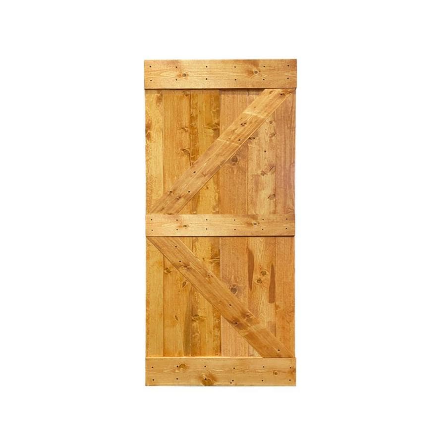 Calhome K Series 30 In X 84 In Colonial Maple 2 Panel Stained Pine Wood Single Barn Door In The Barn Doors Department At Lowes Com