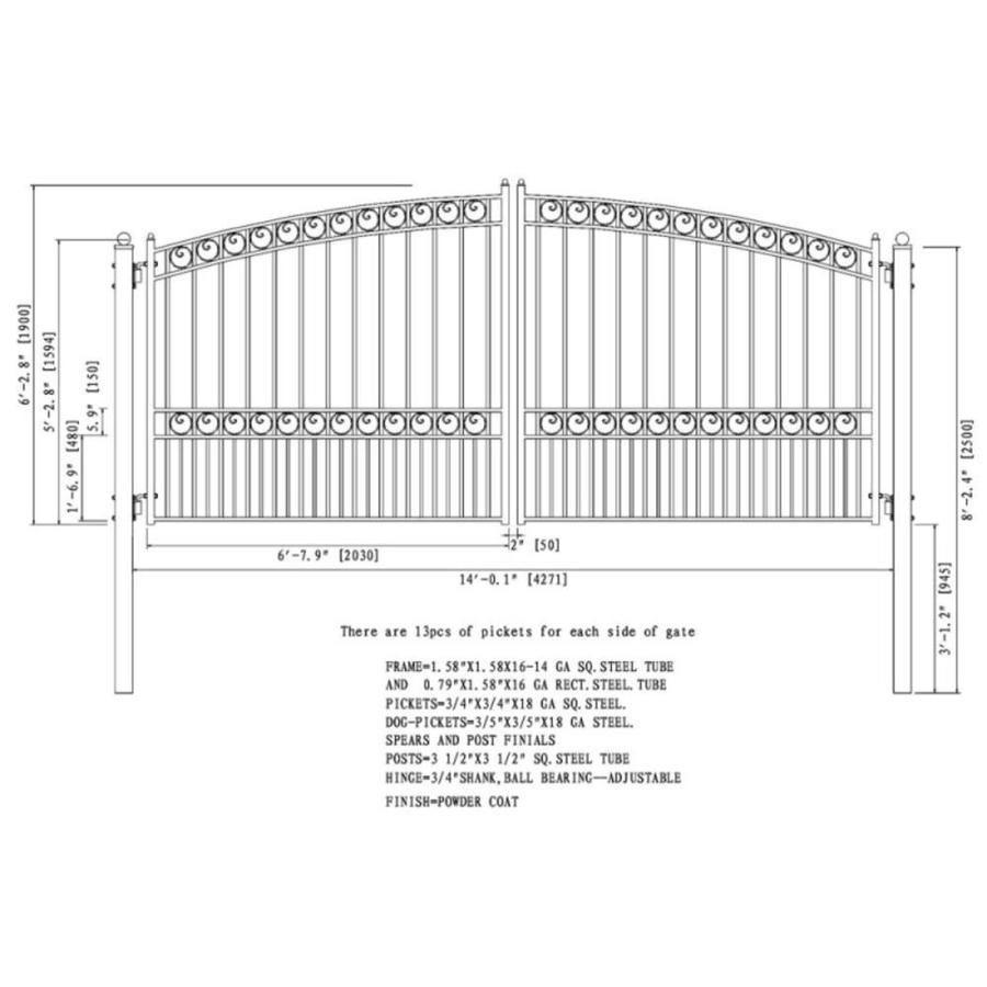 ALEKO 14.5-ft Black Galvanized Steel Driveway Gate in the Driveway ...