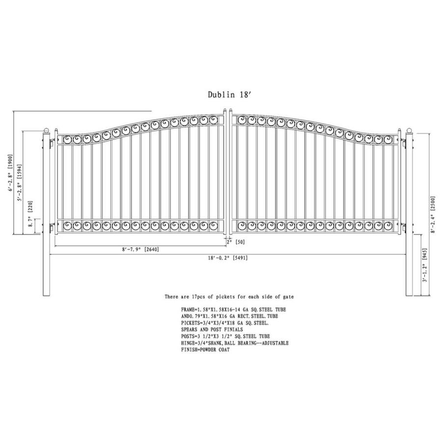 ALEKO 18.5-ft Black Galvanized Steel Driveway Gate in the Driveway ...