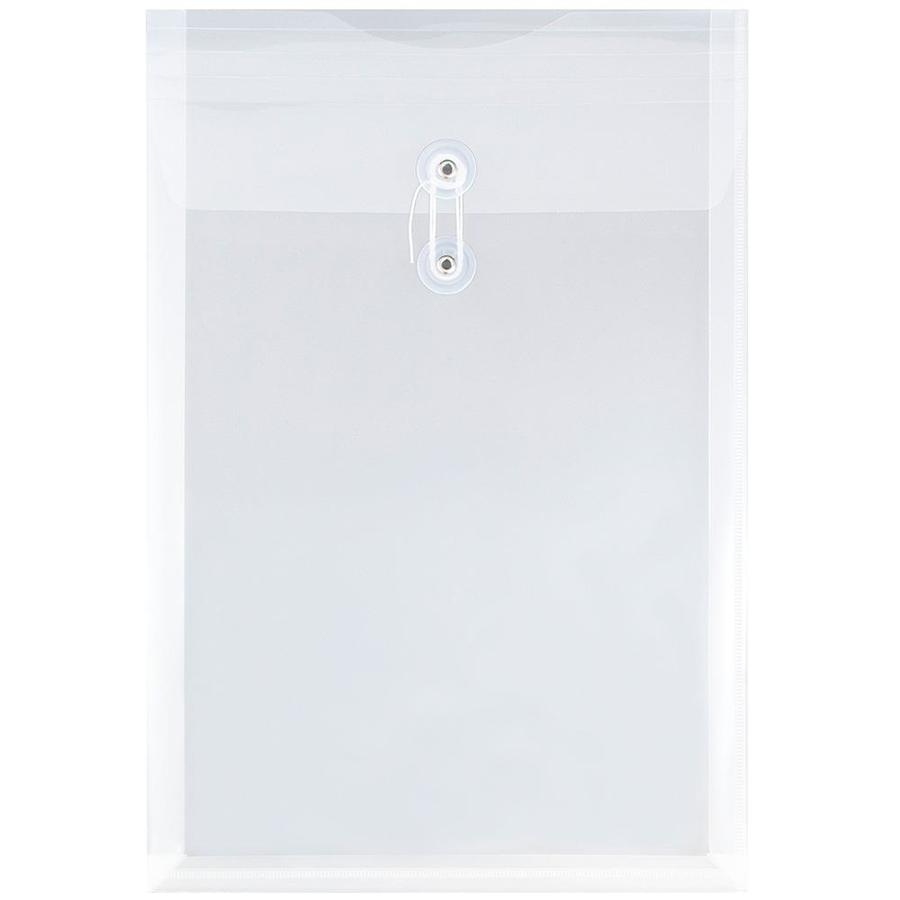 JAM Paper Plastic Envelopes with Button and String Tie Closure, Legal