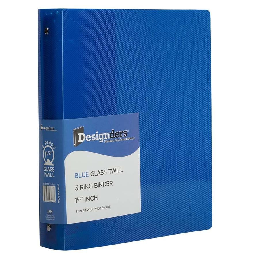 JAM Paper JAM Paper Heavy Duty 1.5-in 3-Ring Flexible Poly Binder, Blue ...