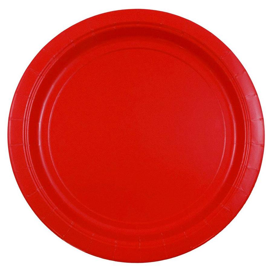 JAM Paper Red Plastic Leak Proof Disposable Dinner Plates in the Disposable Plates department at
