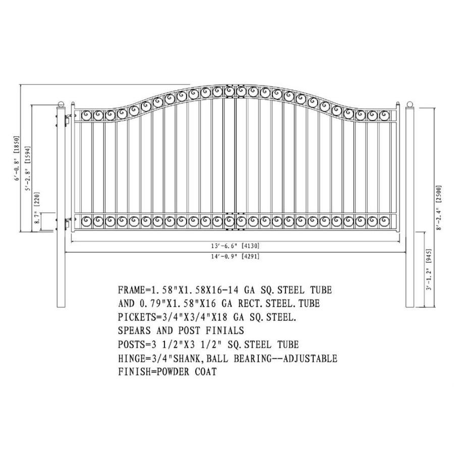 ALEKO 14.5-ft Black Galvanized Steel Driveway Gate in the Driveway ...