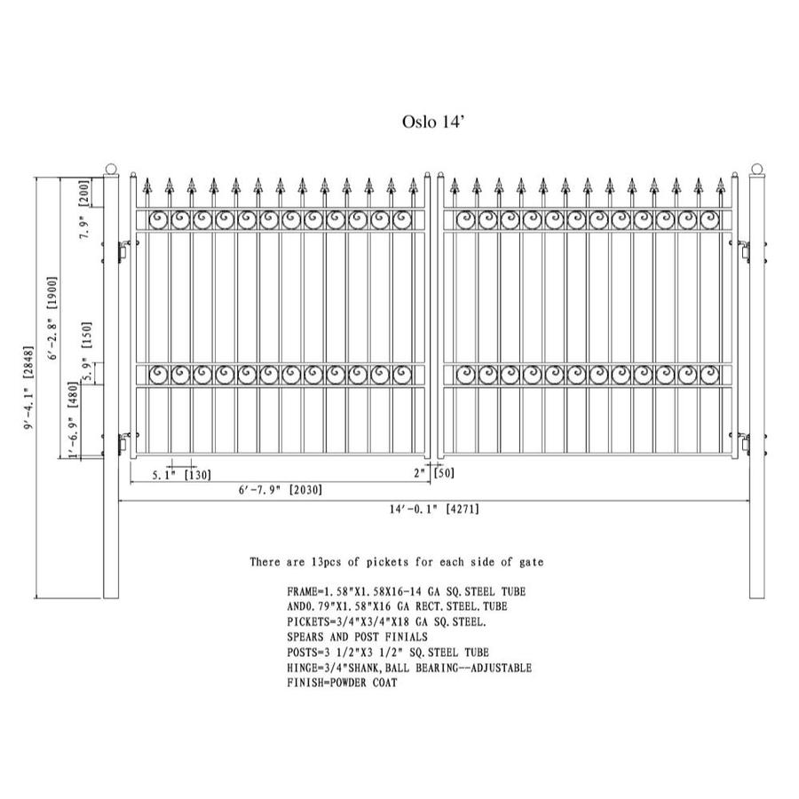 ALEKO 14.5-ft Black Galvanized Steel Driveway Gate in the Driveway ...