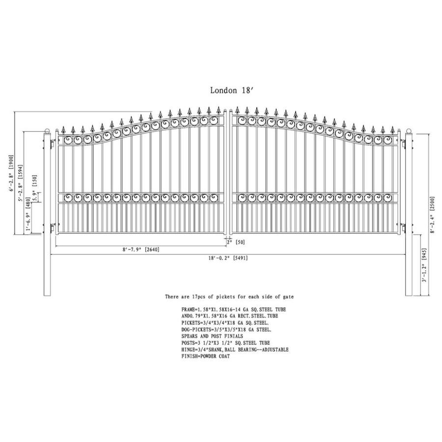 ALEKO 18.5-ft Black Galvanized Steel Driveway Gate in the Driveway ...