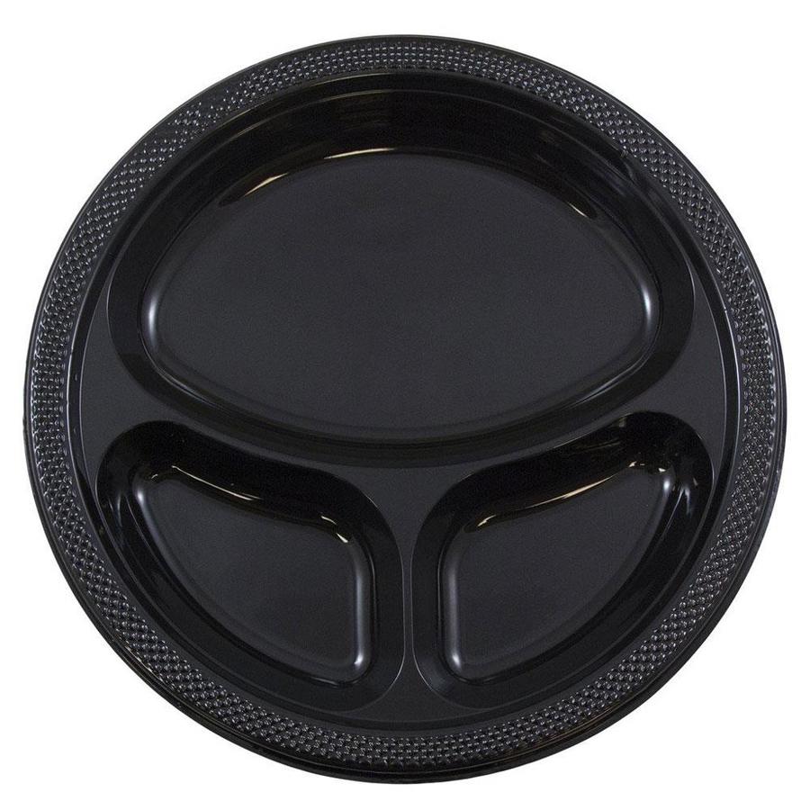 JAM Paper Black Plastic Leak Proof Disposable Dinner Plates in the Disposable Plates department