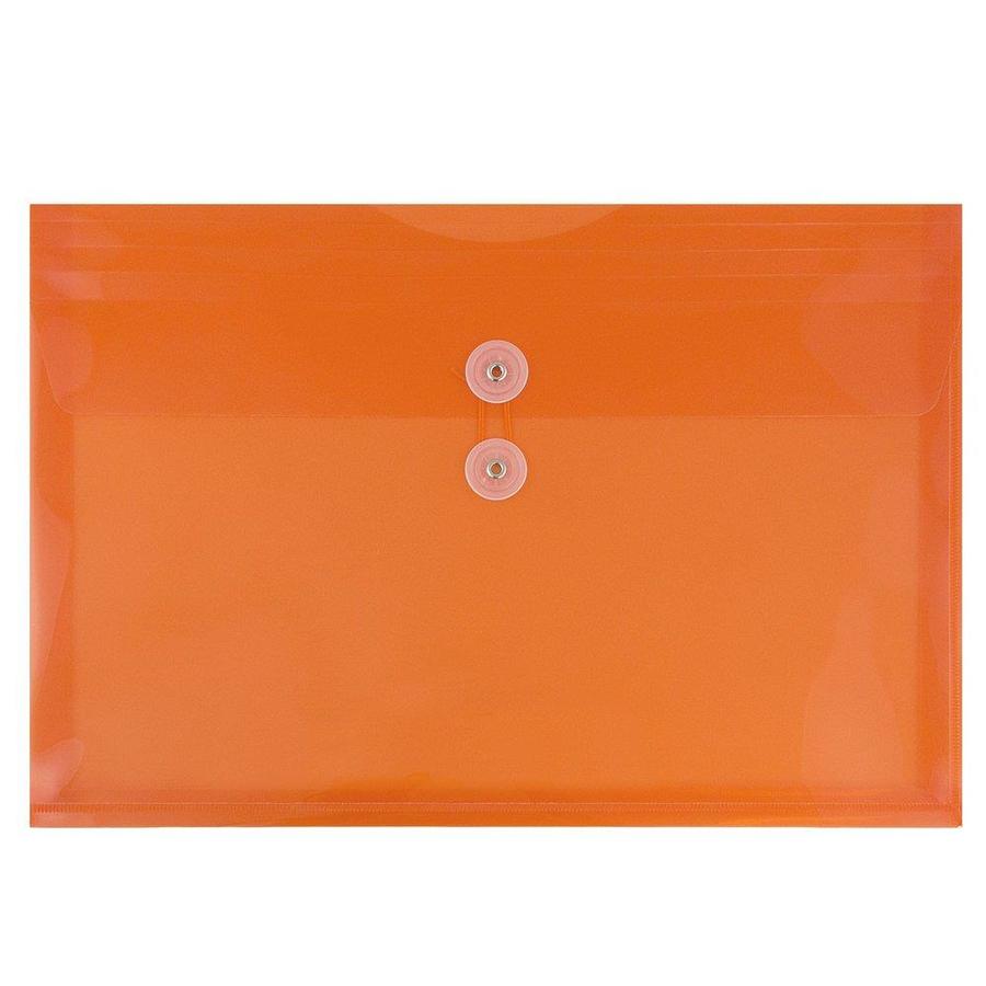 JAM Paper Plastic Envelopes with Button and String Tie Closure, Legal