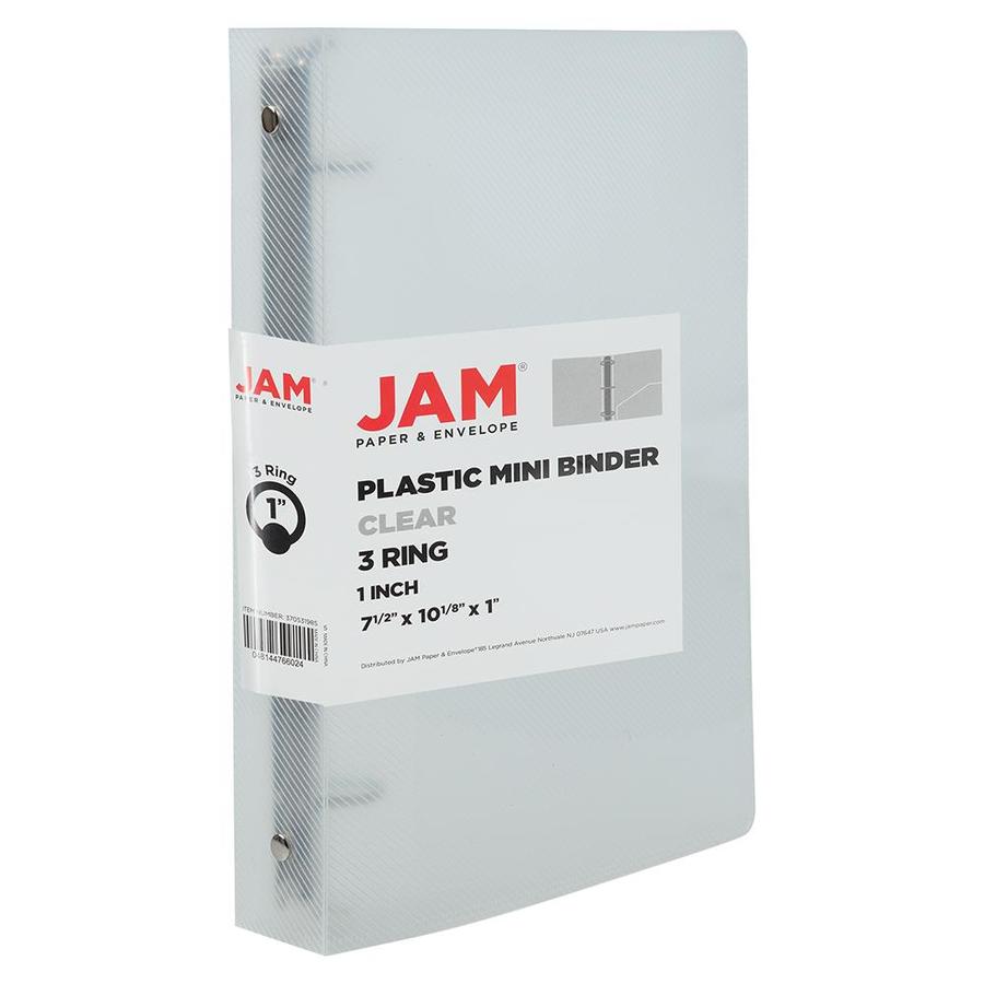 JAM Paper JAM Paper® Plastic 1 -in Mini Binder, 7.5 x 10.125, Clear 3 ...