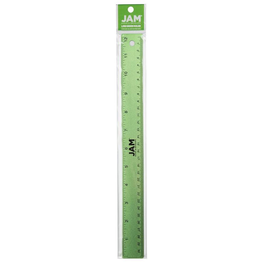 JAM Paper JAM Paper Stainless Steel 12-in Ruler, Lime Green in the ...