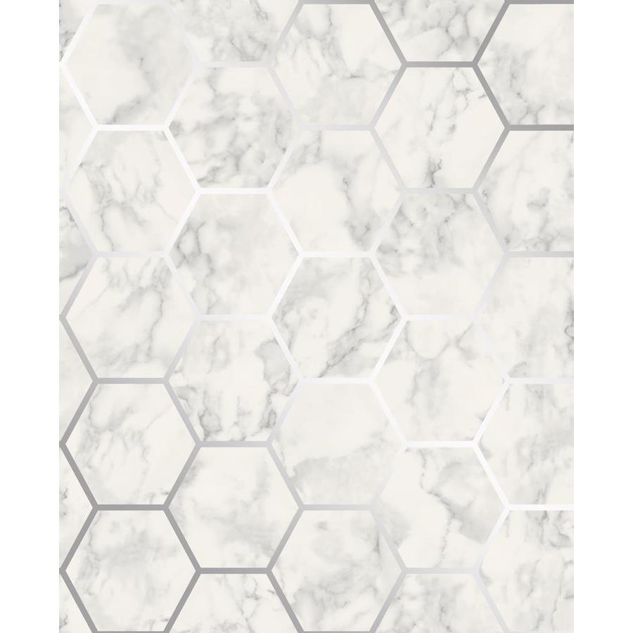 Crown Mirren Off White Marble Subway Tile Wallpaper In The Wallpaper Department At Lowes Com