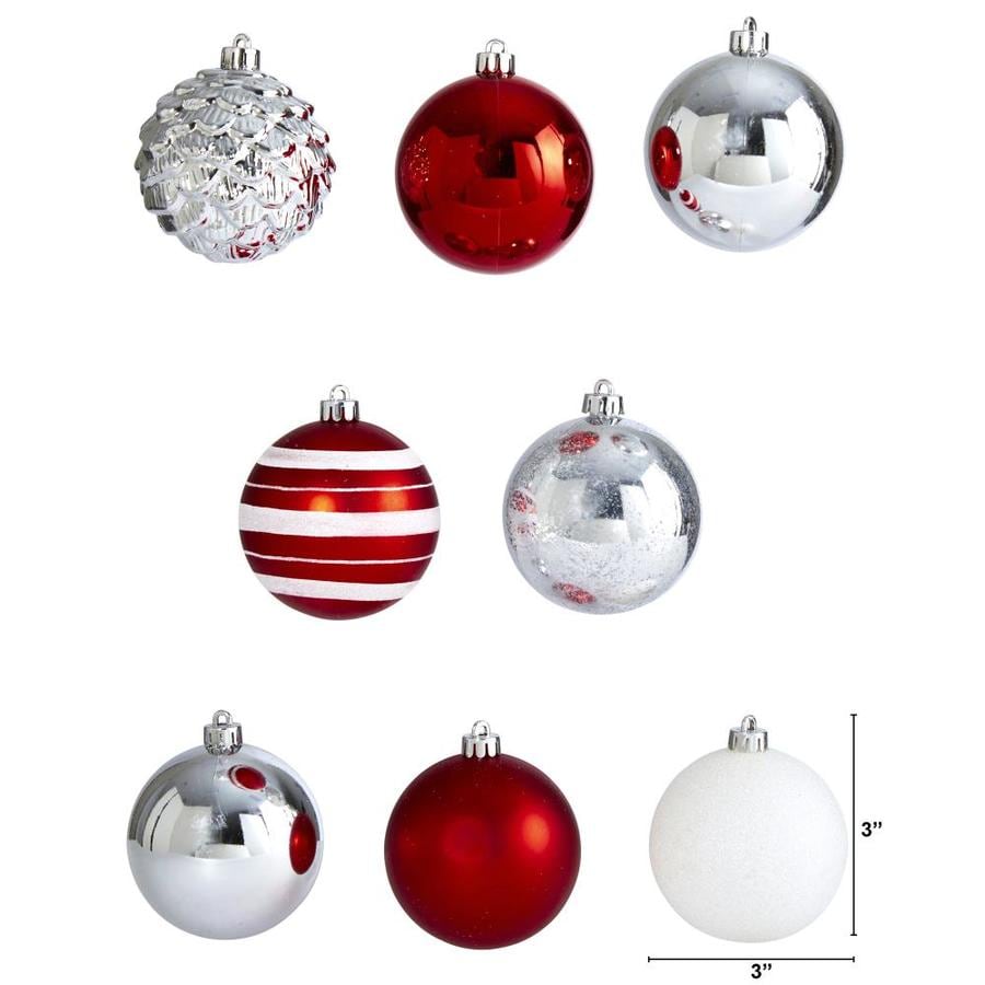 Nearly Natural 64-Pack Red Tree Ornament Set in the Christmas Ornaments ...