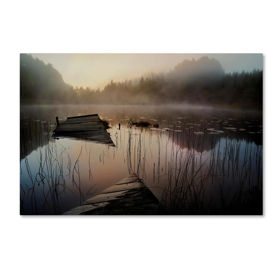 Trademark Fine Art Willy Marthinussen In The Misty Morning Canvas Art Willy Marthinussen 16x24 Canvas Art In The Wall Art Department At Lowes Com