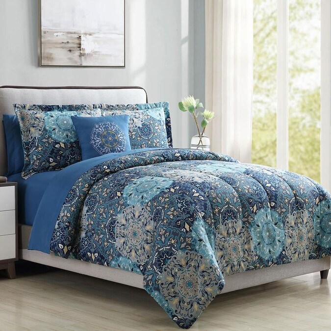 Amrapur Overseas Printed Reversible Complete Bed Set Multi Queen Comforter Blend With Polyester Fill In The Comforters Bedspreads Department At Com - Complete Bedding Set Comforter Amrapur Overseas Printed Reversible Complete Bed Set Multi Queen Comforter Blend With Polyester Fill In The Comforters Bedspreads Department At Com - Complete Bedding Set Comforter