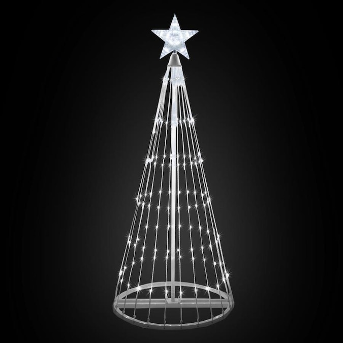 Kringle Traditions 6 ft Cool White Light Show Tree in the Outdoor ...