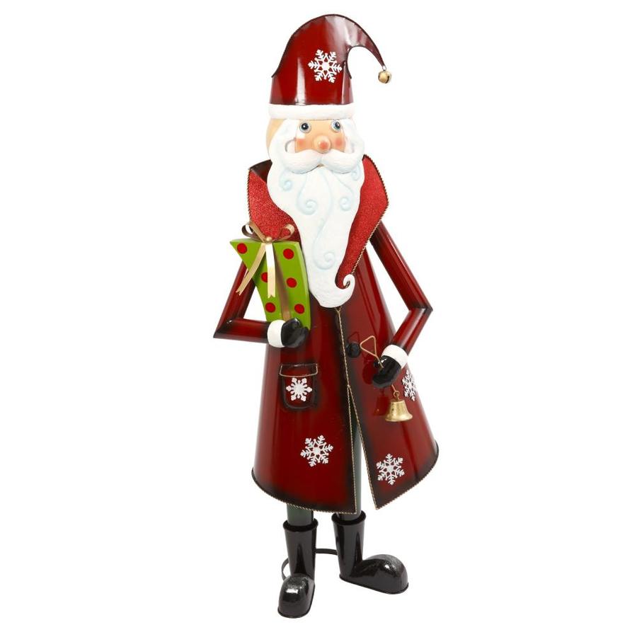 Gerson International Metal Santa Figure with Gold Bell and Green ...