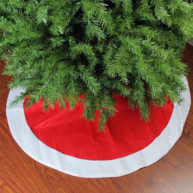 Northlight 48-in Traditional Red Velveteen Christmas Tree Skirt with ...