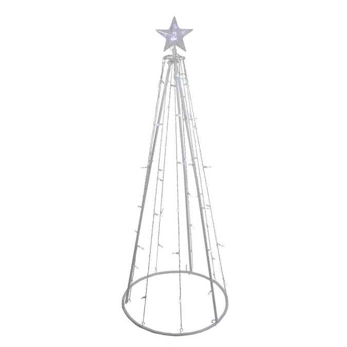Northlight 5-ft Pure White LED Lighted Cone Tree Outdoor Christmas ...