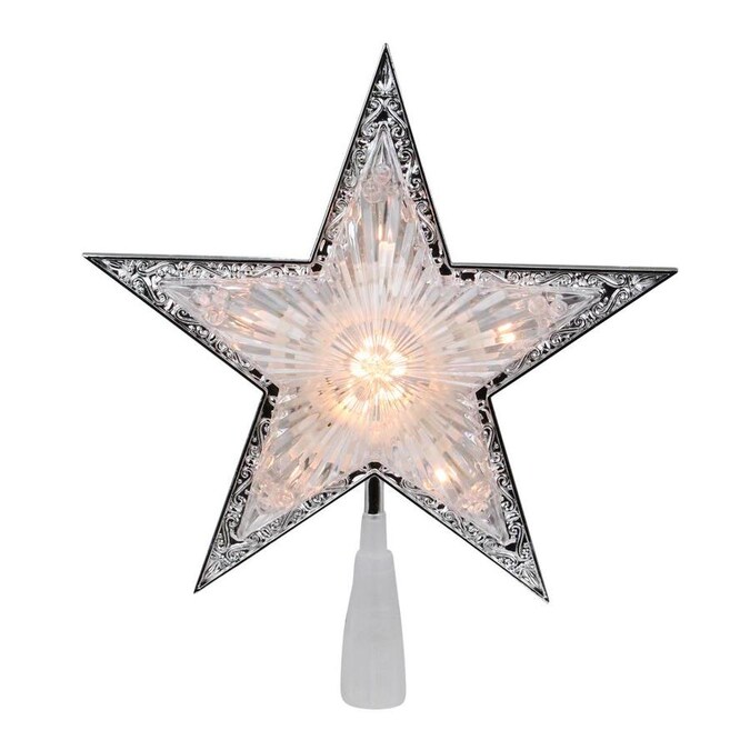 Northlight 9-in Star Silver White Christmas Tree Topper in the ...
