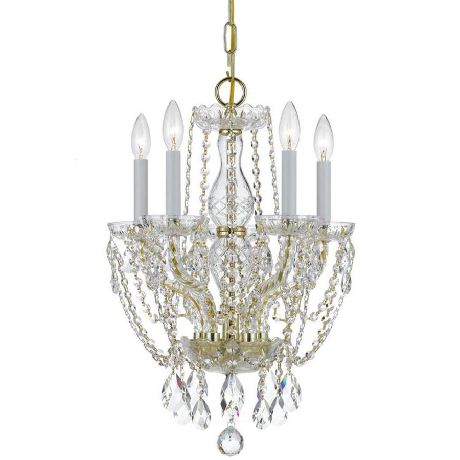 Crystorama 5 Light Spectra Crystal Brass Mini Chandelier in the ...